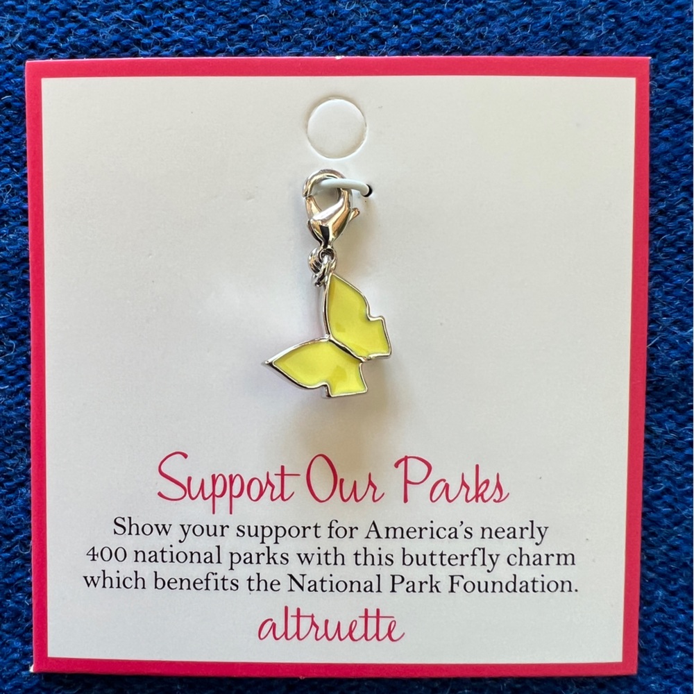 Sterling and enamel Butterfly charm, Altruette, removable